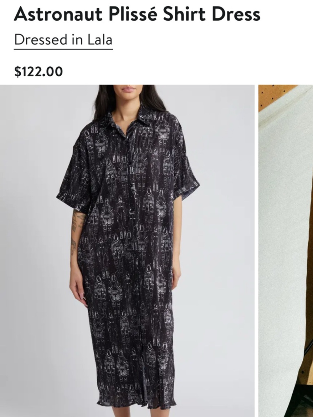 SOLD Astronaut Plisse Dress 3x